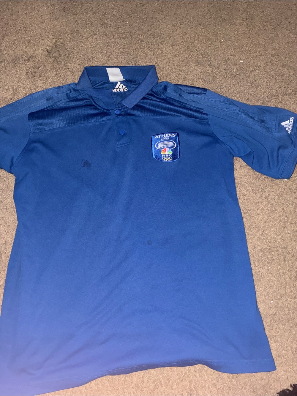 adidas Blue Kids Athens Olympic Crest Polo